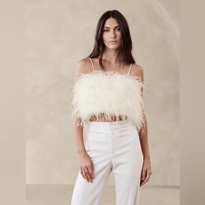 Banana Republic Luna Ostrich Feather Top